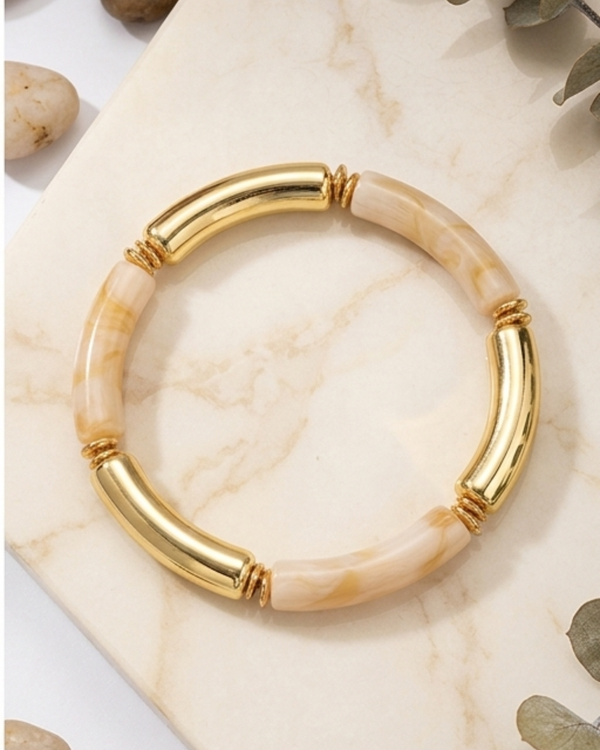 Thin Retro Gold Acrylic Bangle