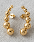 18K Gold Plated Solid Bead Earrings