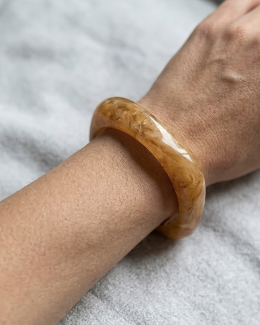 Apricot Block Resin Bangle