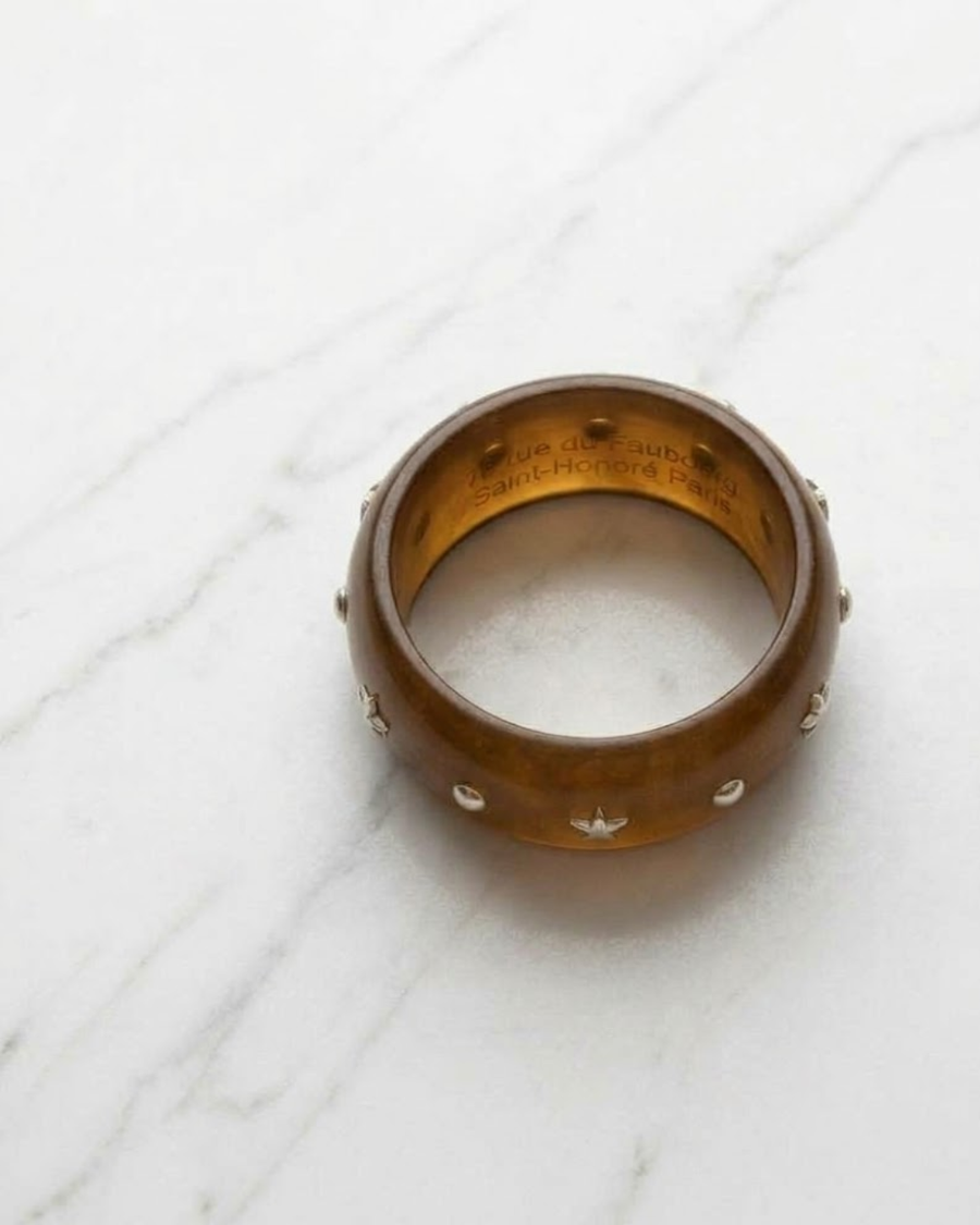 Statement Wooden Bangle - Coffee