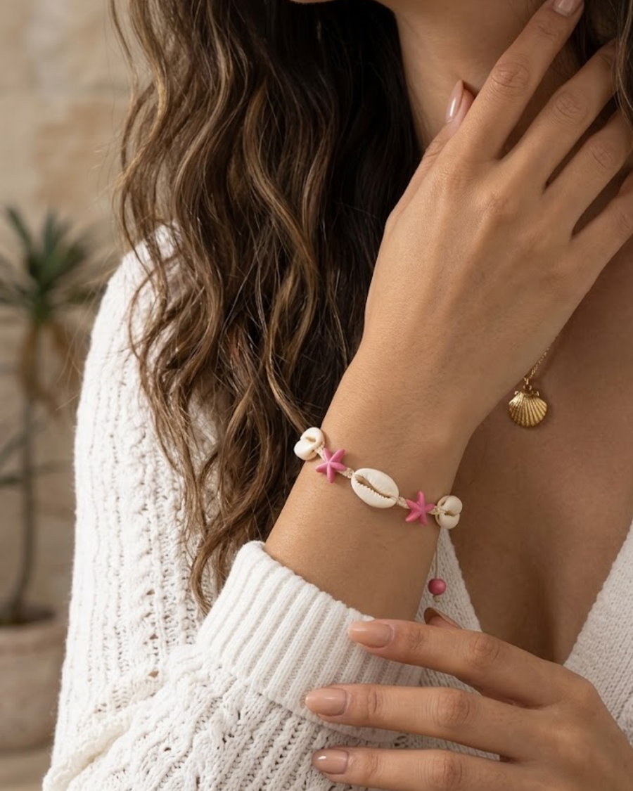 Pink Star Shell Bracelet