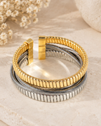 Mixed Metal Stack Bangle