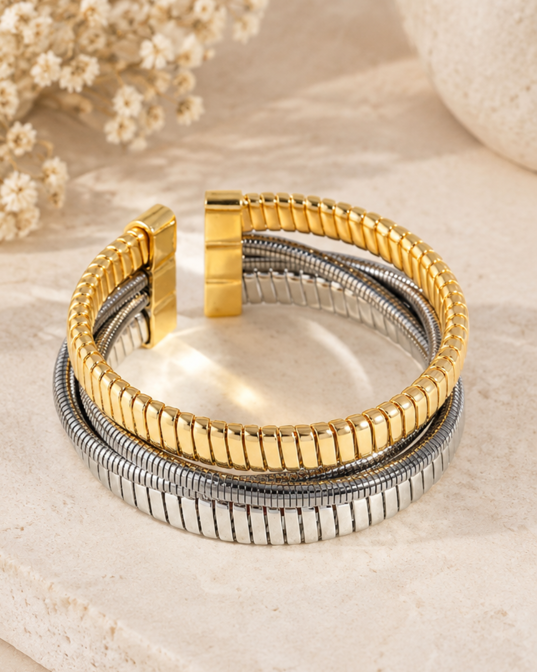 Mixed Metal Stack Bangle