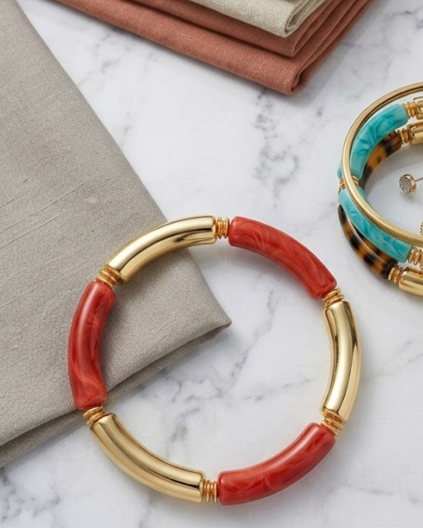 Thin Cherry Red Acrylic Bangle
