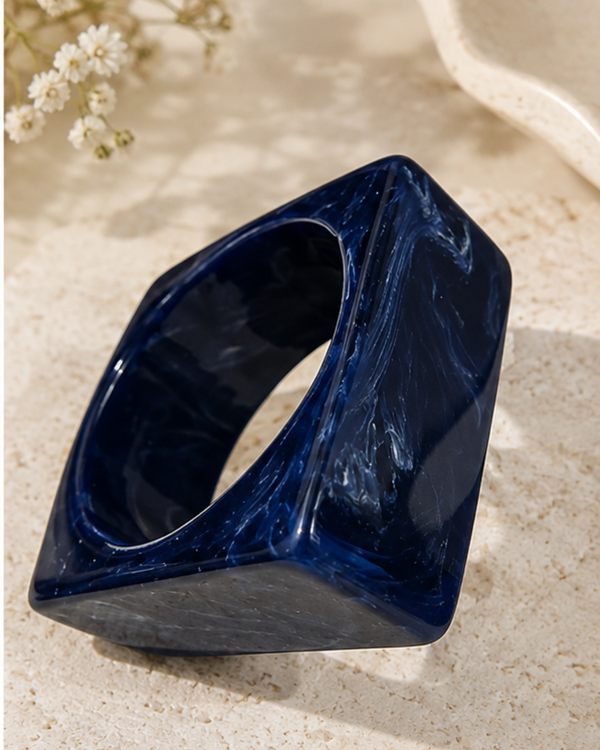 Square Resin Bangle- blue
