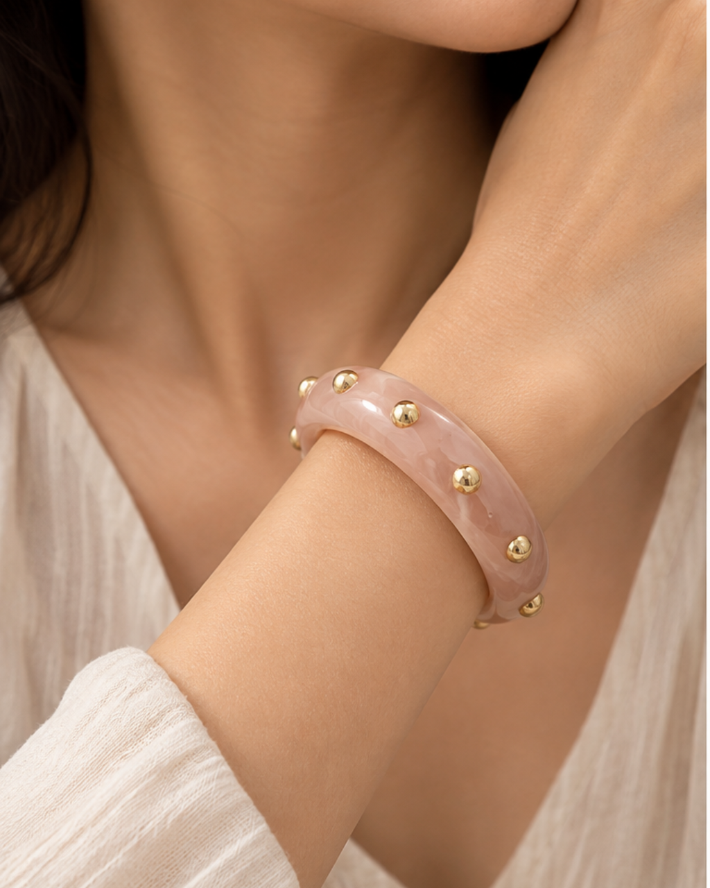 Sweet Pink Resin Bangle