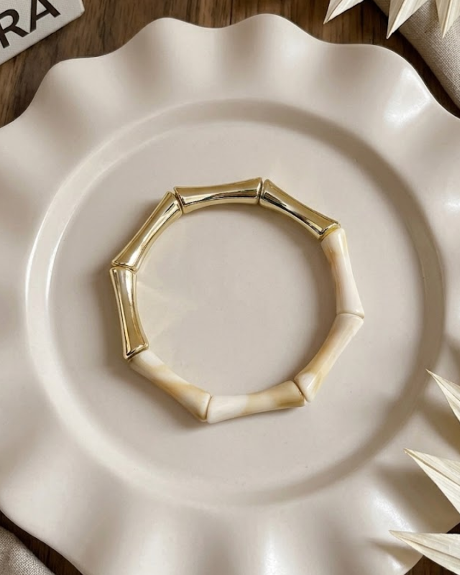 Ivory Octagon Retro Bangle