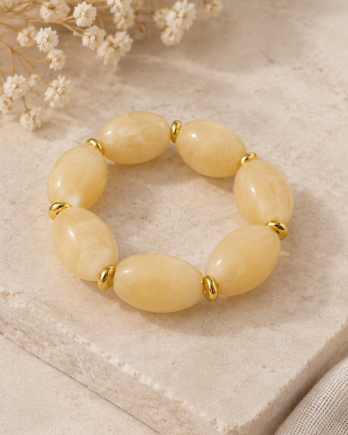 Acrylic European Bracelet- Beige