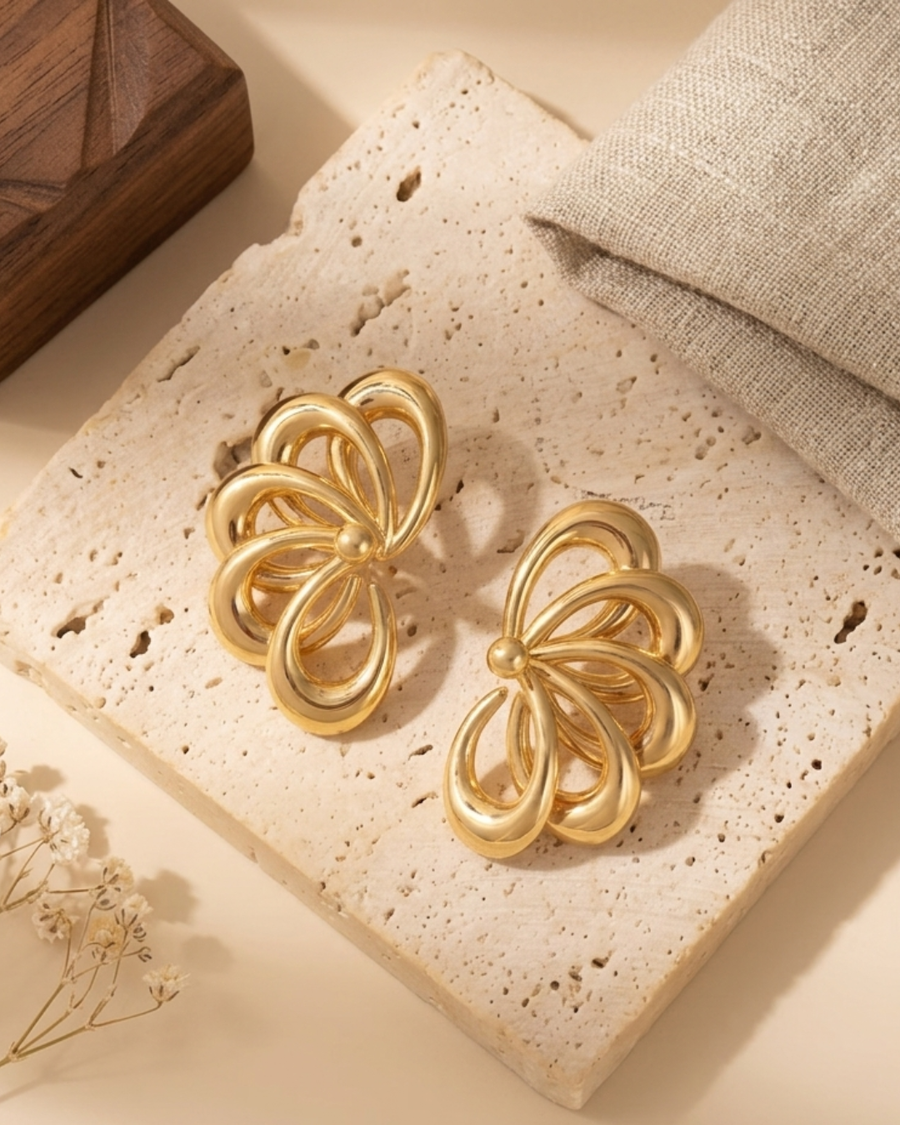 Bloom Gold-Plated Floral Earrings