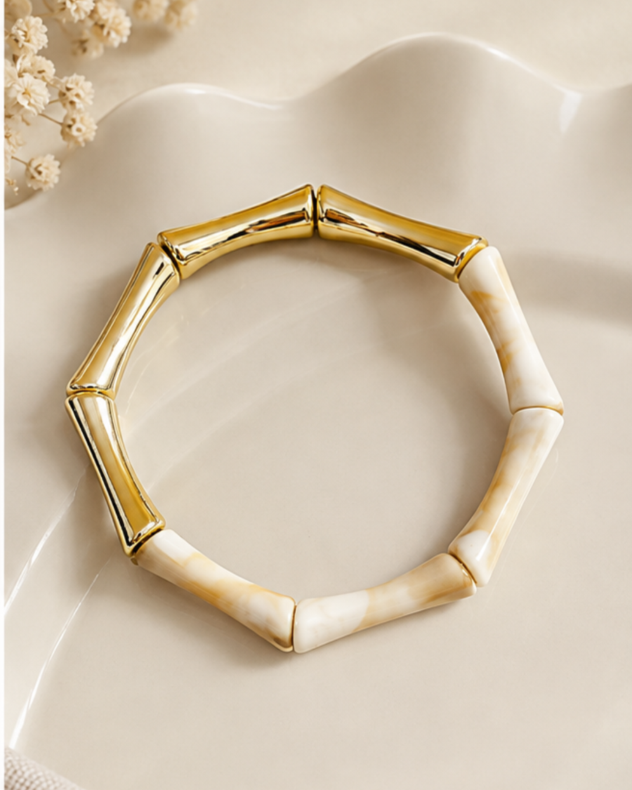 Ivory Octagon Retro Bangle