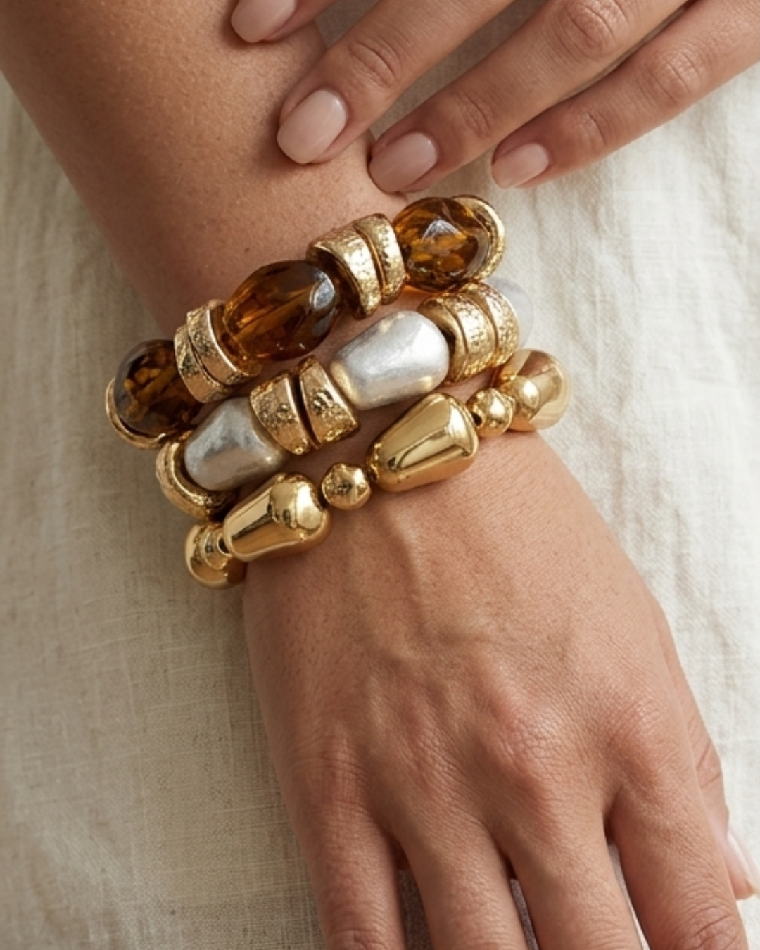 Retro Acrylic Bracelet Set -3