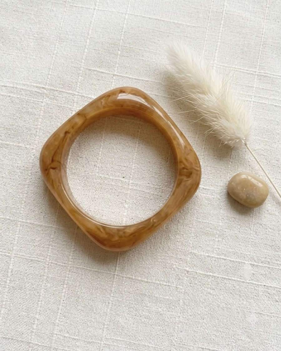 Apricot Block Resin Bangle