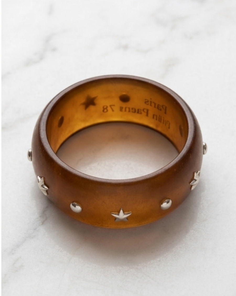 Statement Wooden Bangle - Coffee