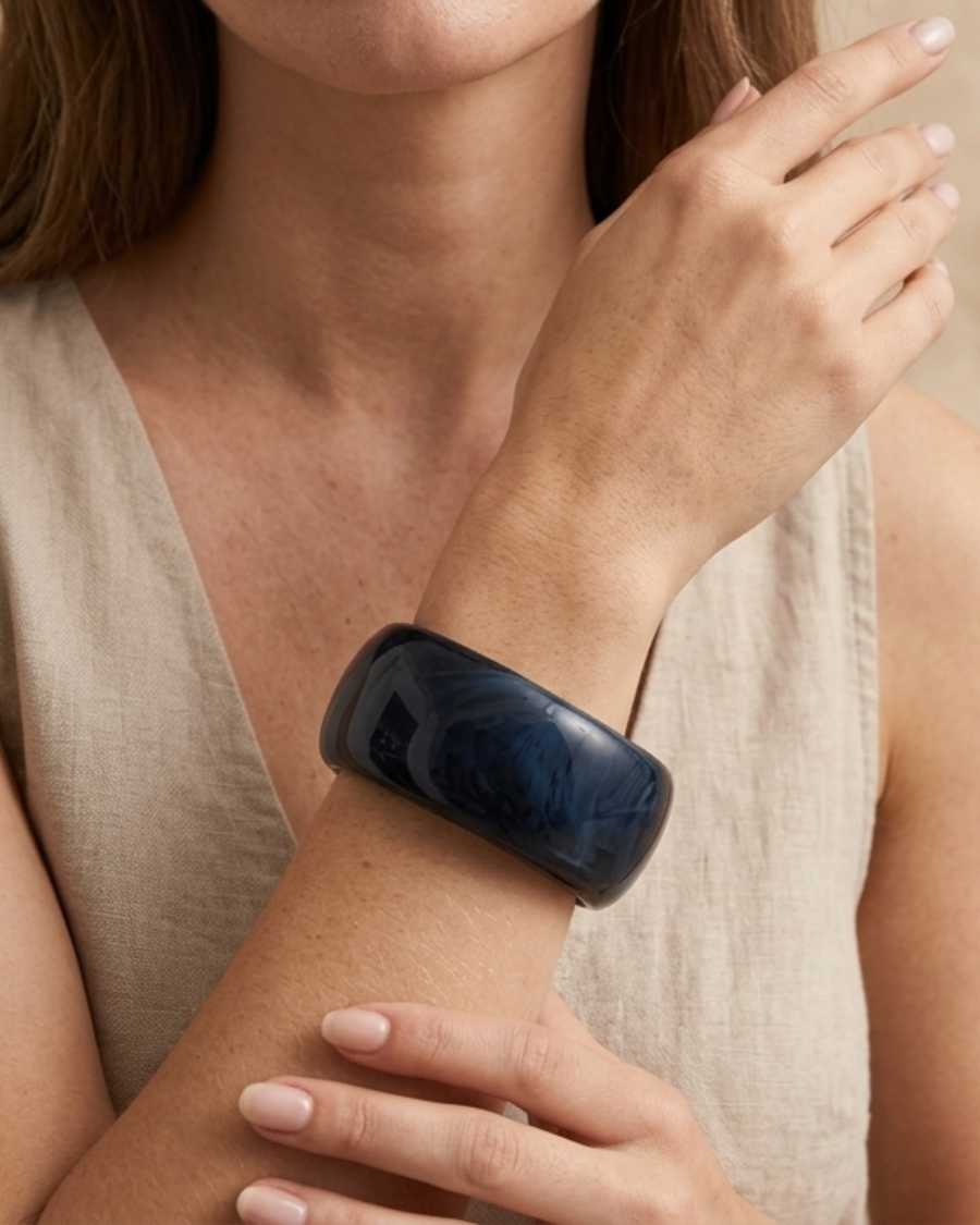 Deep Sea- Wide Resin Bangle