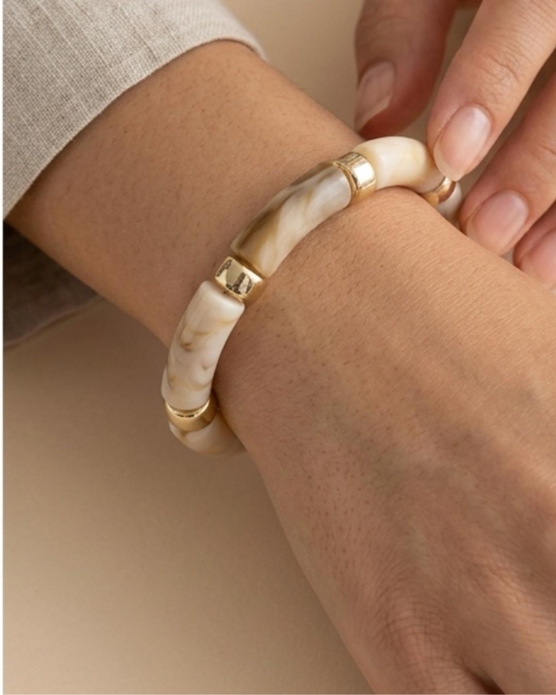 Retro Acrylic stretchable- Beige