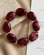 Acrylic European Bracelet- Cherry Red