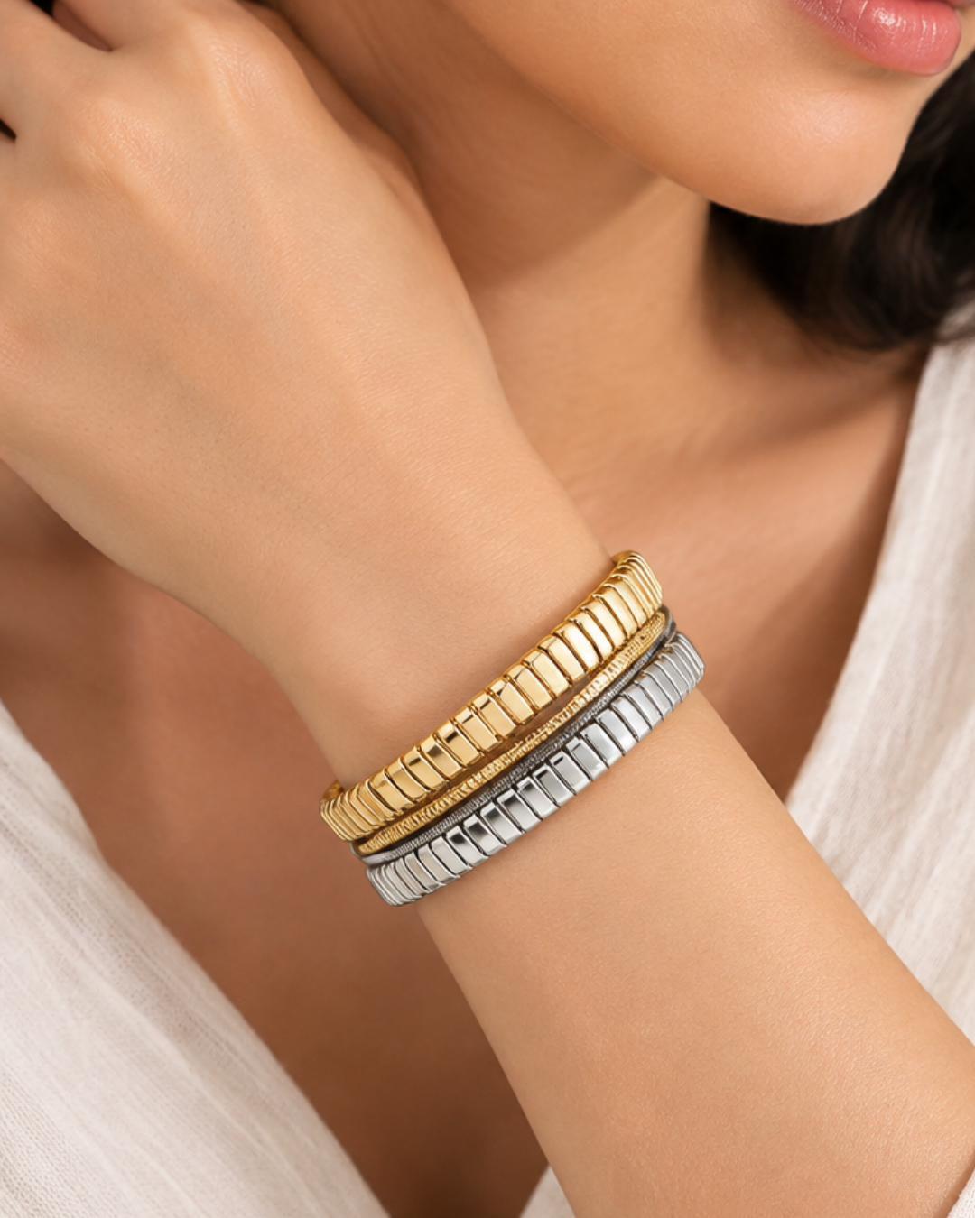 Mixed Metal Stack Bangle