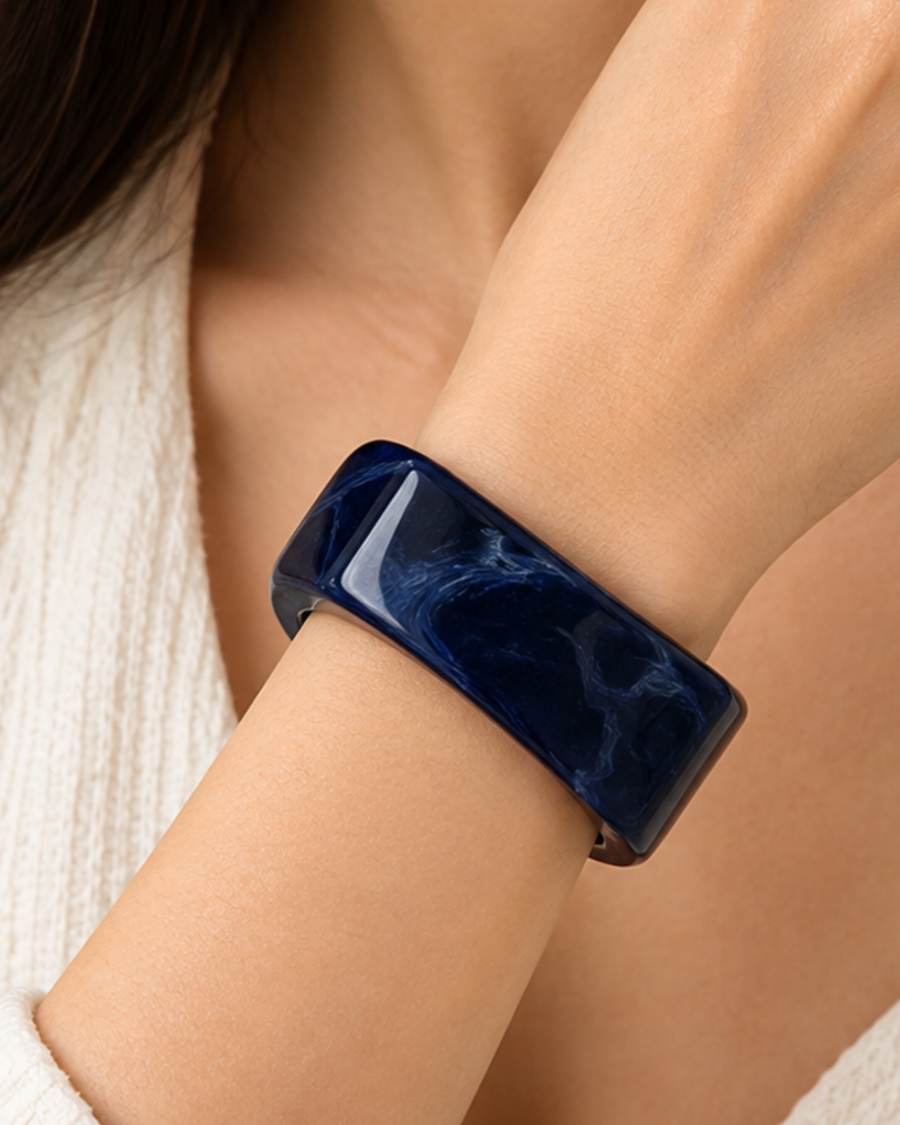 Square Resin Bangle- blue