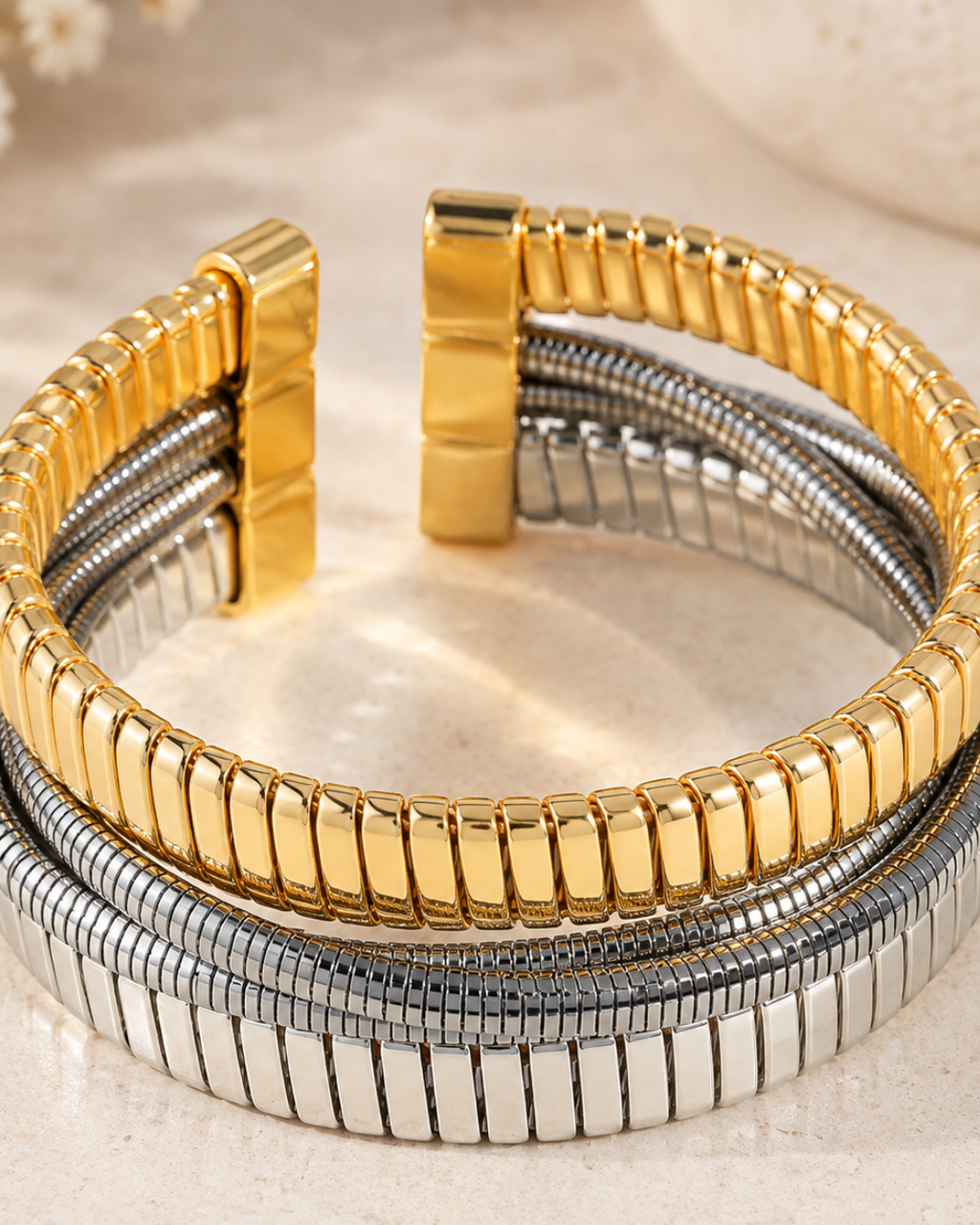 Mixed Metal Stack Bangle