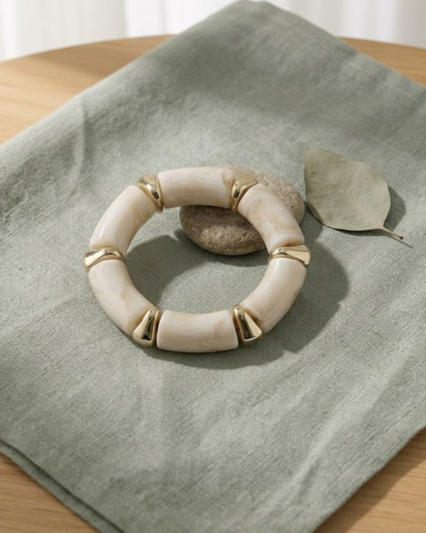 Bohemian Retro Acrylic Bracelet- Beige