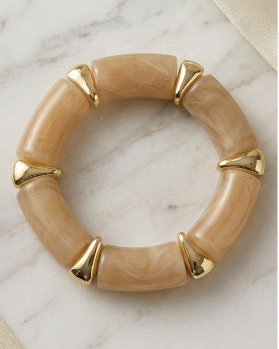Bohemian Retro Acrylic Bracelet- Champagne