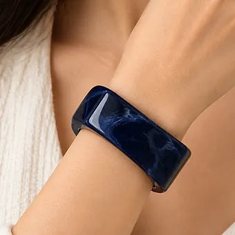 Square Resin Bangle- blue
