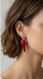 Hot Chillie Enamel Stud Earrings