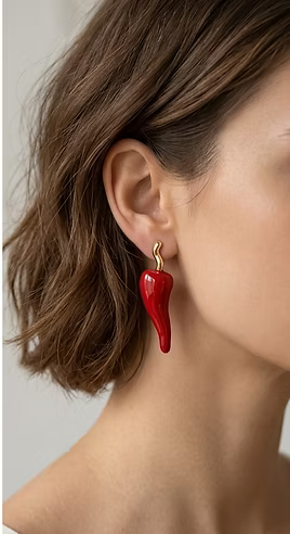 Hot Chillie Enamel Stud Earrings
