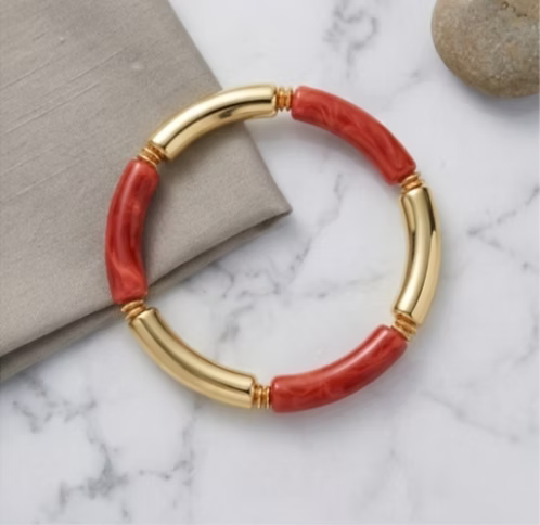 Thin Cherry Red Acrylic Bangle