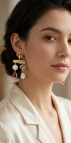Golden Hour Geometric Drop Earrings