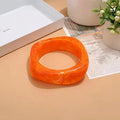 Orange Block Resin Bangle
