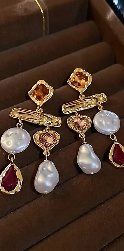 Golden Hour Geometric Drop Earrings