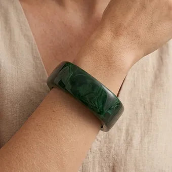 Green Block Resin Bangle