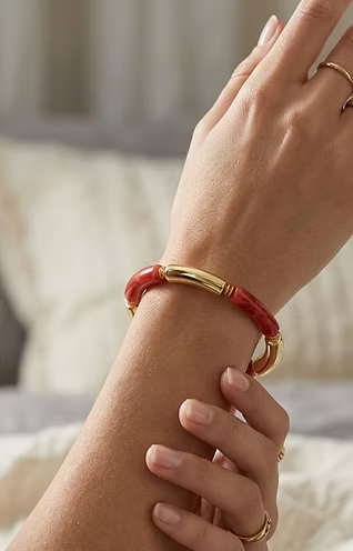 Thin Cherry Red Acrylic Bangle
