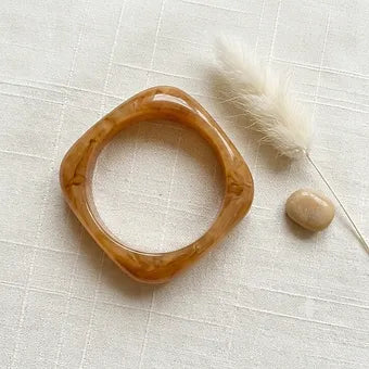 Apricot Block Resin Bangle