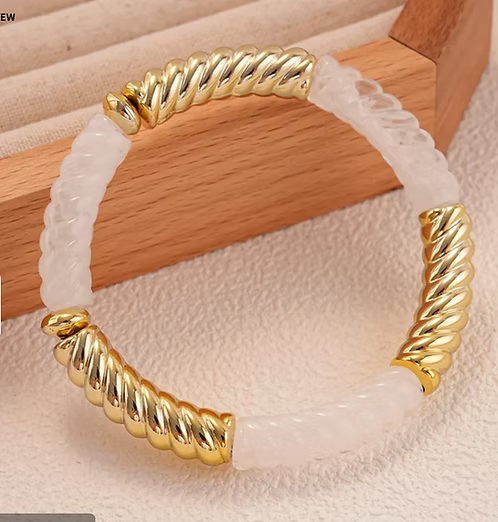 Thin Spiral Acrylic Bangle - White
