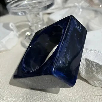 Square Resin Bangle- blue