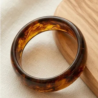 Sweet Honey- Wide Resin Bangle