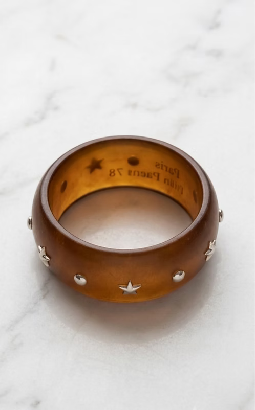 Statement Wooden Bangle - Coffee