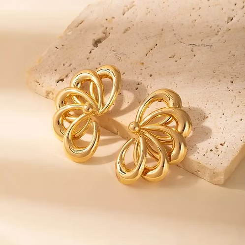 Bloom Gold-Plated Floral Earrings