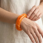 Orange Block Resin Bangle