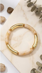 Thin Retro Gold Acrylic Bangle