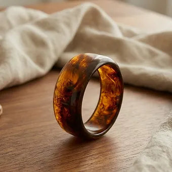 Sweet Honey- Wide Resin Bangle