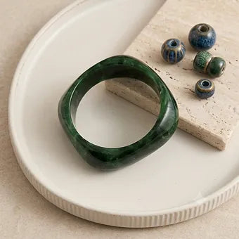 Green Block Resin Bangle