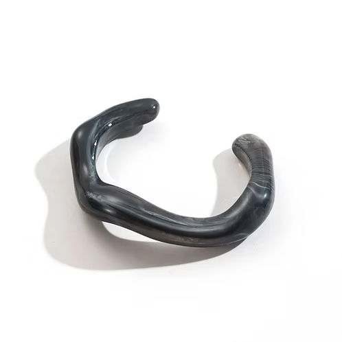 Asymmetrical Wavy Grey Resin Bangle