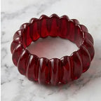 Acrylic Stretchable Bangle- Cherry Red