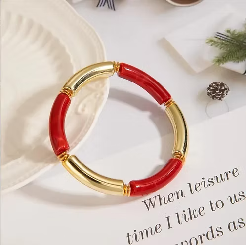 Thin Cherry Red Acrylic Bangle