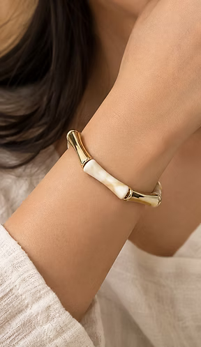 Ivory Octagon Retro Bangle