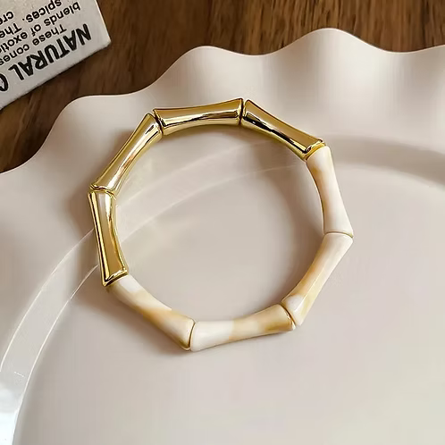 Ivory Octagon Retro Bangle