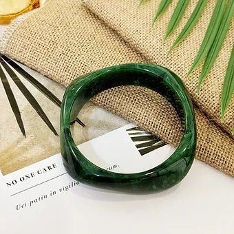 Green Block Resin Bangle